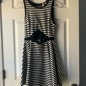 Francesca’s Black and White Stripe Mini Dress (XS)